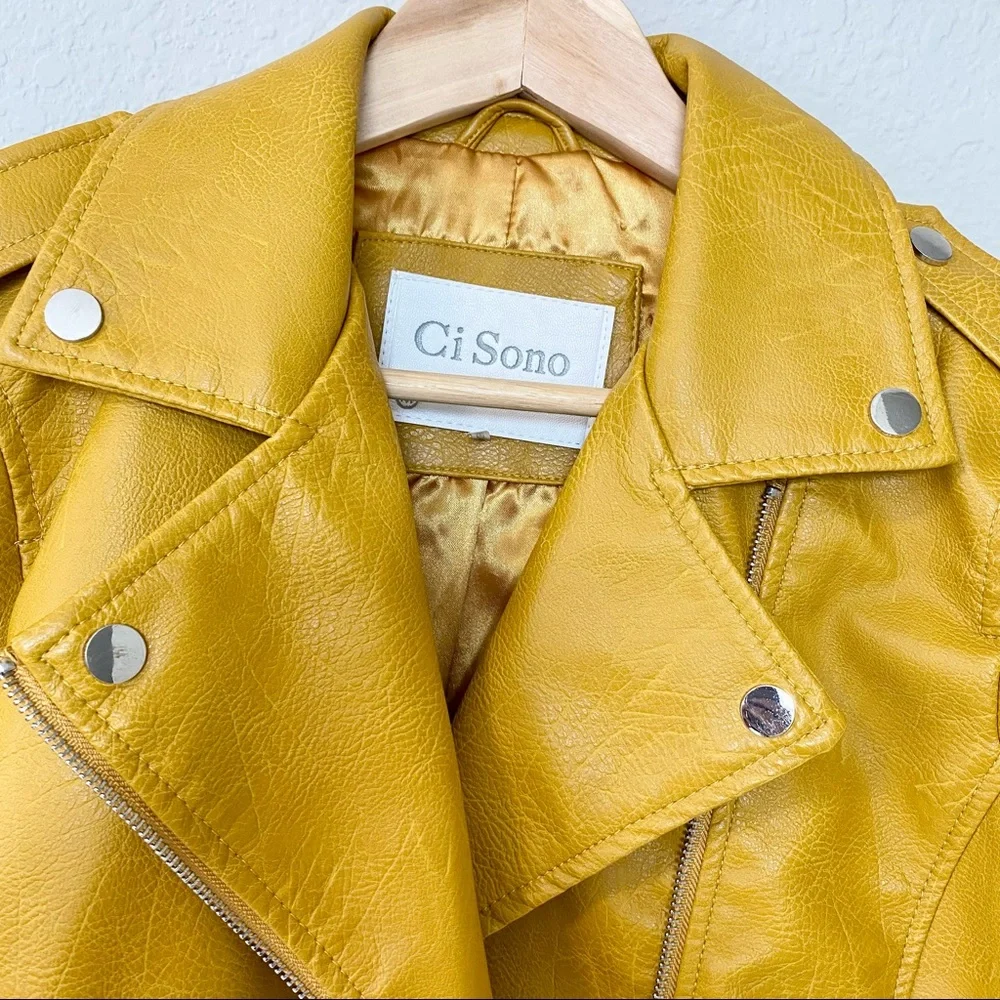 Mustard Faux Leather Jacket - Picture 8 of 9